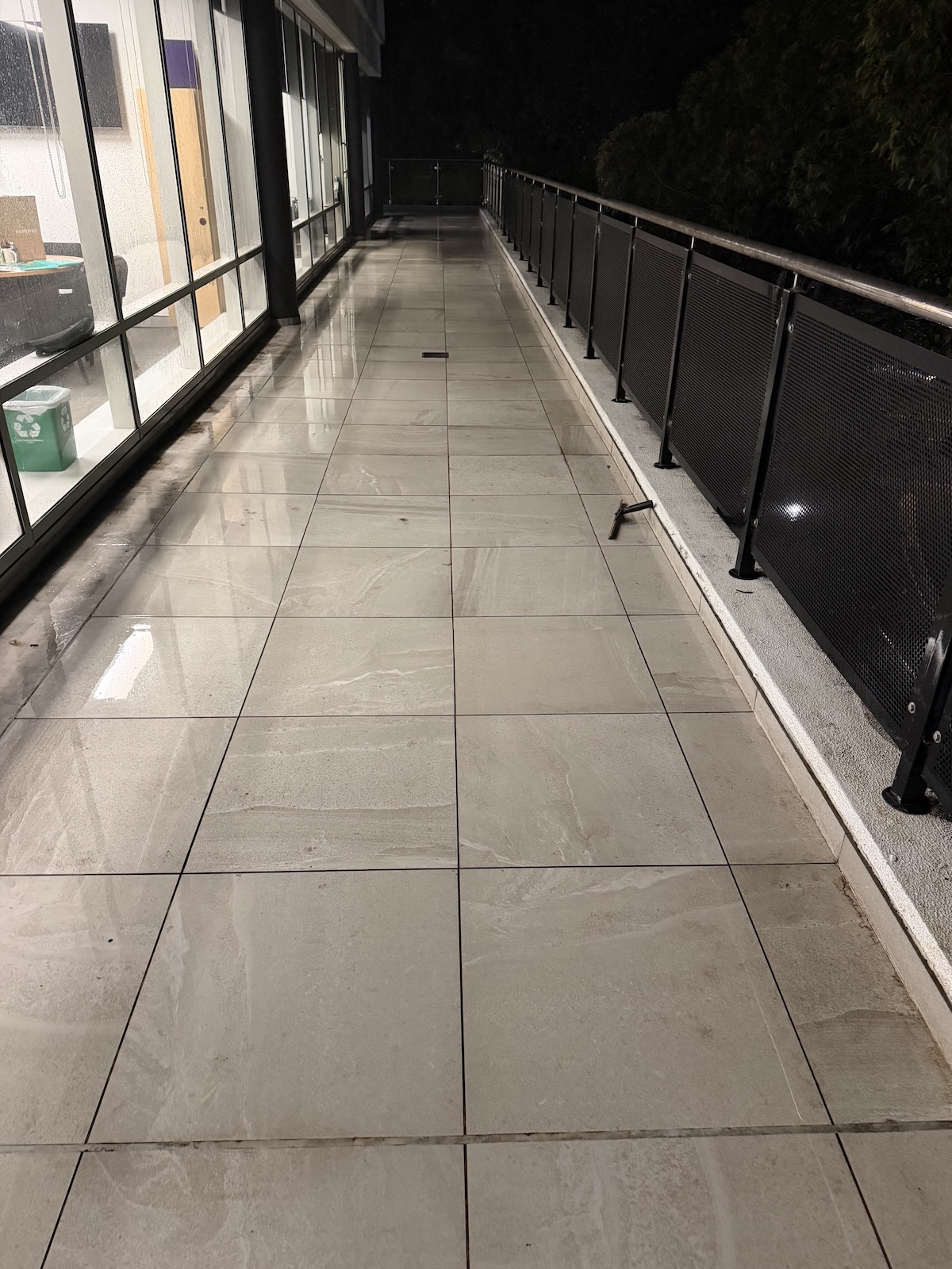 Outdoor area after pressure wash